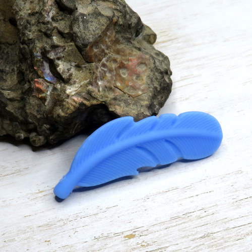 Plume en silicone dentition bleu 56 mm