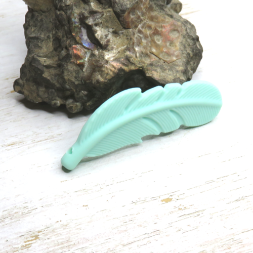 Plume en silicone dentition vert turquoise 56 mm