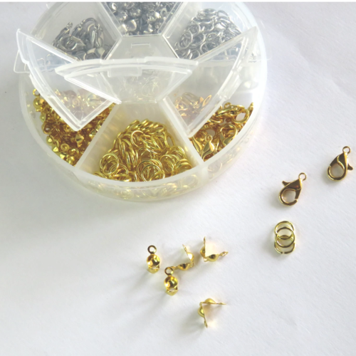 Kit d'accessoires de bijoux en acier inoxydable argenté et doré