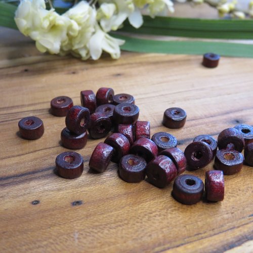 20 perles cylindriques en bois pour bijoux