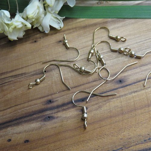 10 crochets boucles d'oreilles plaqués or 18k