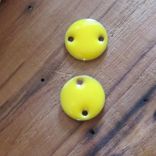 Sequin connecteur rond jaune 12 mm