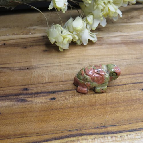 Mini tortue pierre unakite naturelle non percée