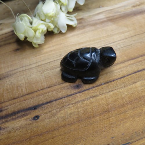 Tortue pierre en obsidienne naturelle non percée