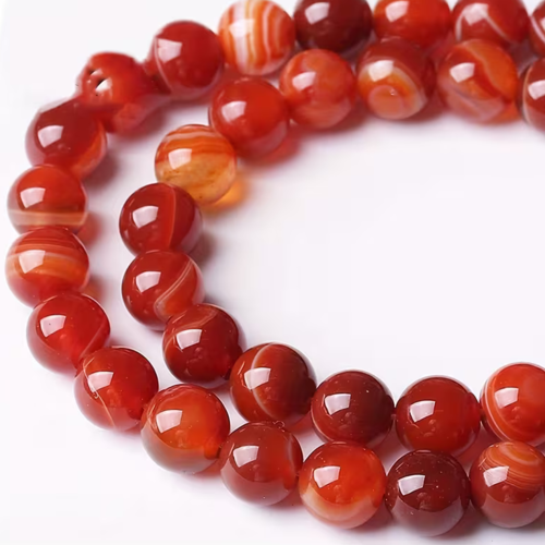 10 perles pierre agate cornaline 8 mm