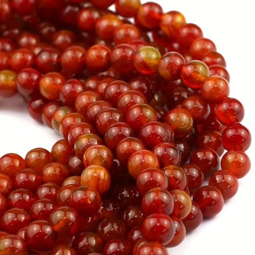 10/20 perles pierre cornaline 6/4 mm