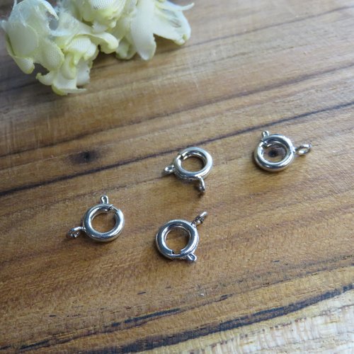 5 fermoirs anneaux ressorts acier inoxydable 7 mm