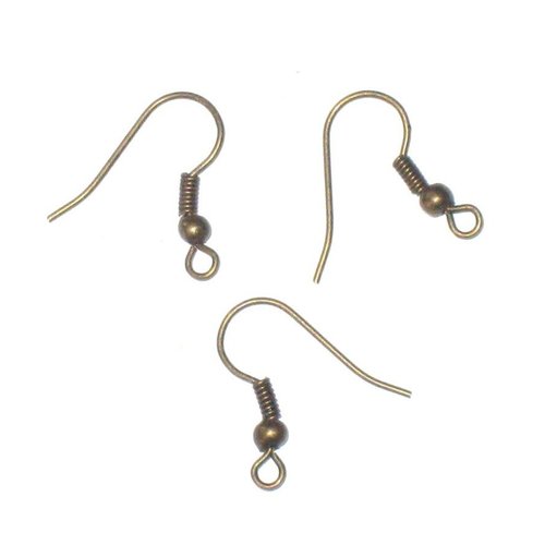 20 crochets boucles d'oreilles métal bronze