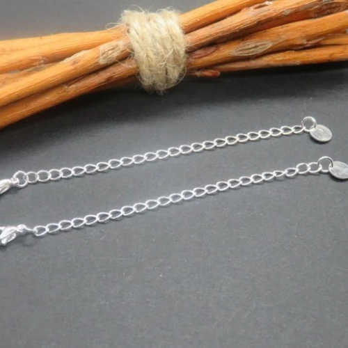 Lot 5 fermoirs et chaînette d'extension argent 925