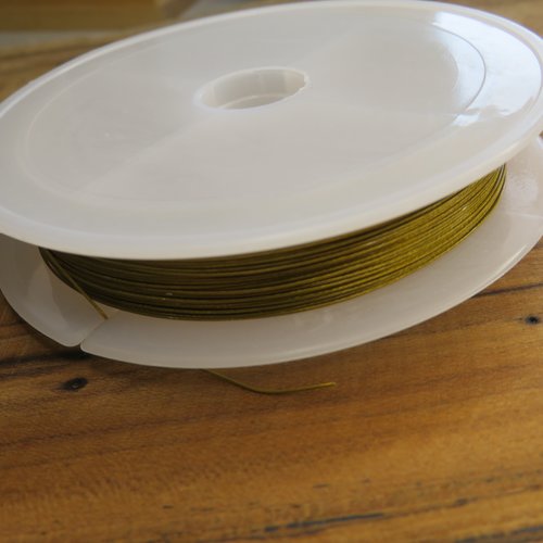 50 m fil en acier inoxydable 0.38 mm gainé doré