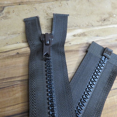 Fermeture éclair 45 cm séparable marron