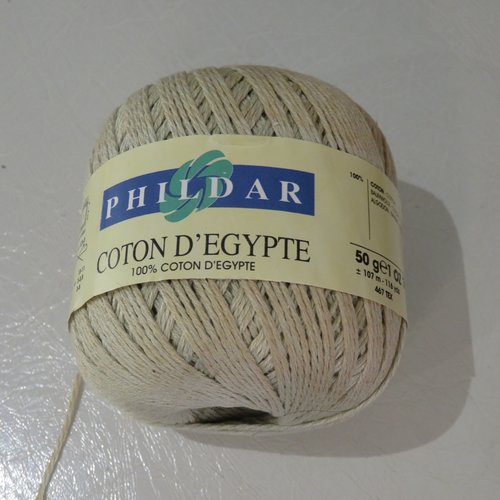 Pelote fil en coton beige phildar