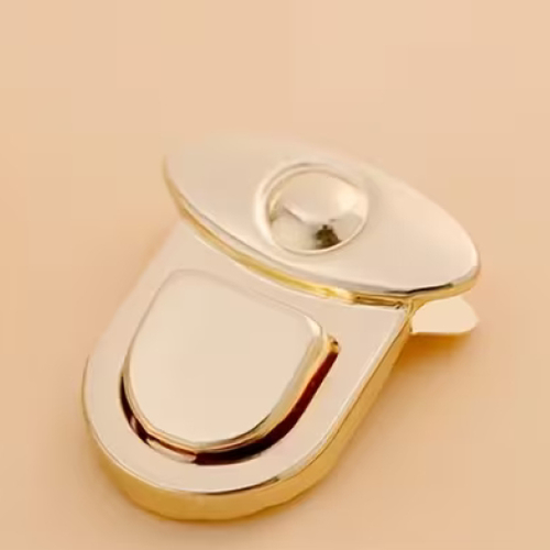 Fermoir poussoir en métal doré ou argenté pour sac, cartable