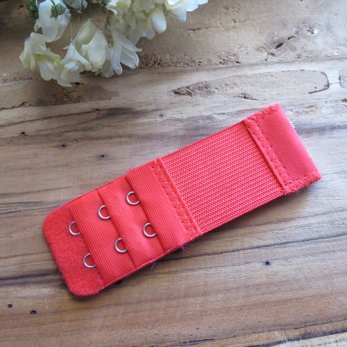 Rallonge de soutien-gorge élastique rouge 2 rangs
