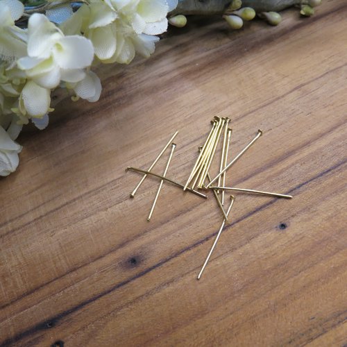 15 clous tiges acier inoxydable dorés 20 mm