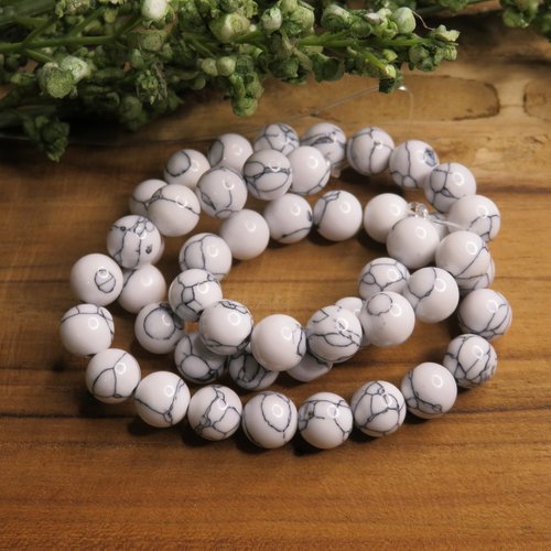 10 perles perles en howlite reconstituée 8 mm
