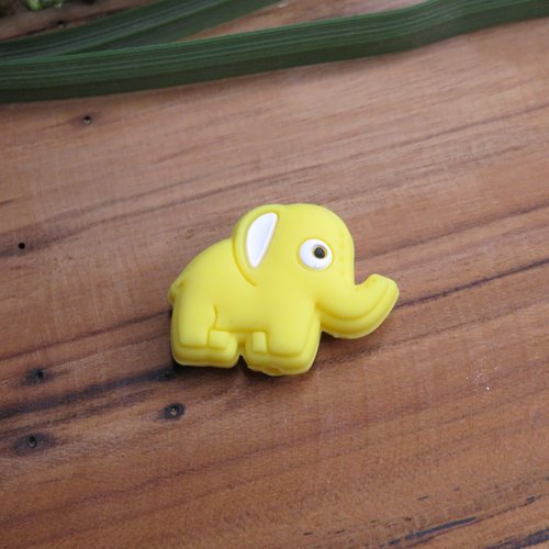 Perle silicone éléphant jaune