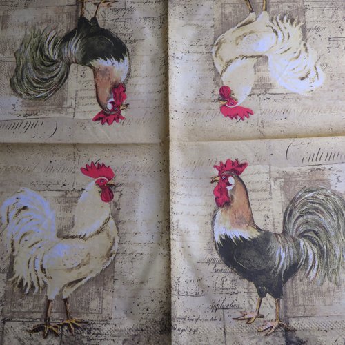 Serviette en papier coq