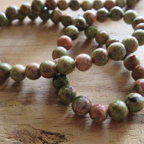 10 perles unakite pierres naturelles 6 mm