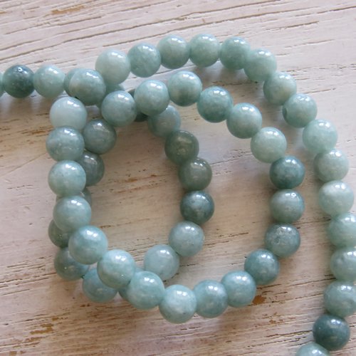 10 perles pierre jade de birmanie 6 mm