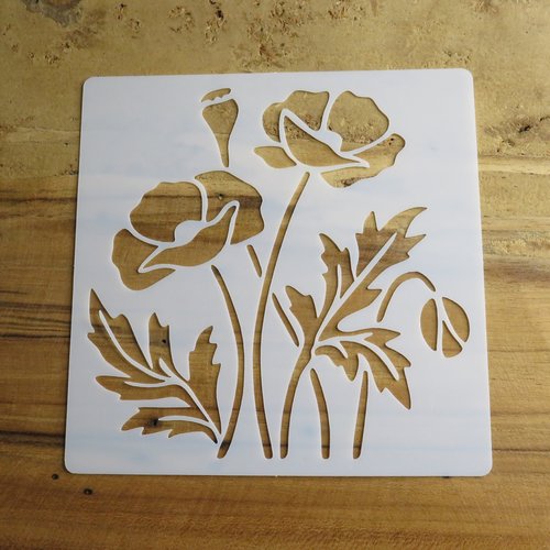 Pochoir "coquelicots" souple réutilisable