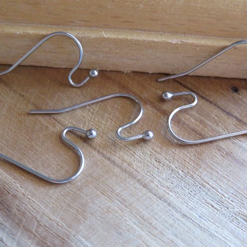 Crochets de boucles d'oreilles en acier inoxydable argentés