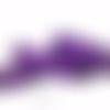Ruban etoiles blanches sur fond violet - ruban gros grain  - vendu au mètre