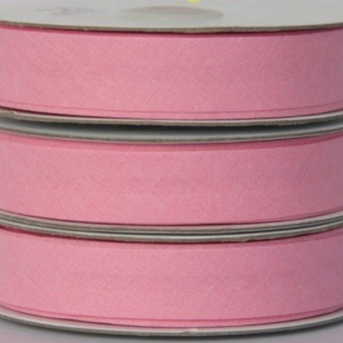 Biais replié - coton  - rose - 20 mm - vendu au mètre
