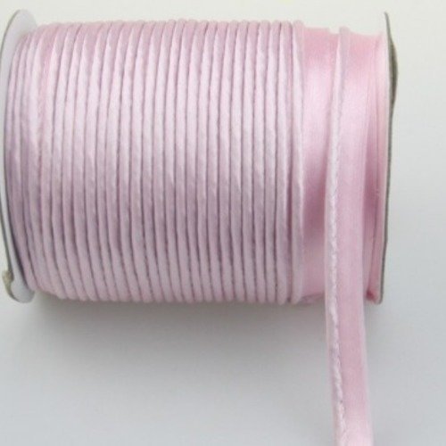 Passepoil - dépassant - satin - uni - rose - 12 mm - vendu au mètre