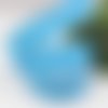 Ruban à pois blanc fond bleu turquoise - bord festonné - ruban gros grain 