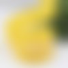 Ruban à pois blanc fond jaune - bord festonné - ruban gros grain 