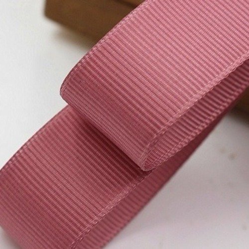 Ruban gros grain uni - vieux rose - 16 mm - vendu au mètre