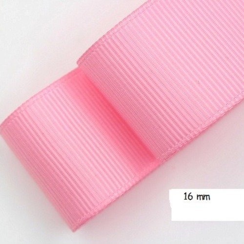 Ruban gros grain uni - rose vif - 16 mm - vendu au mètre