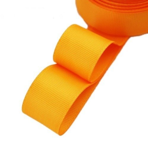 Ruban gros grain uni - orange - 25 mm - vendu au mètre