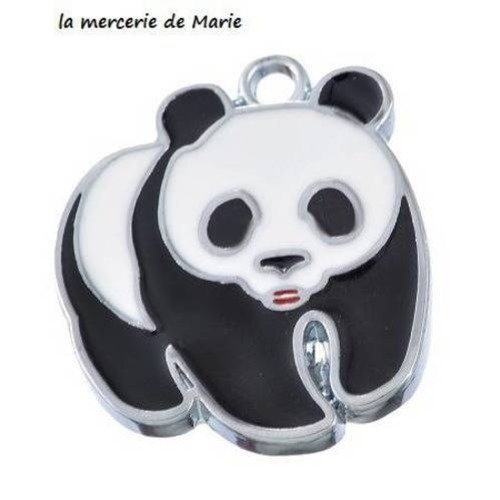 1 breloque pendentif charm panda - emaillé