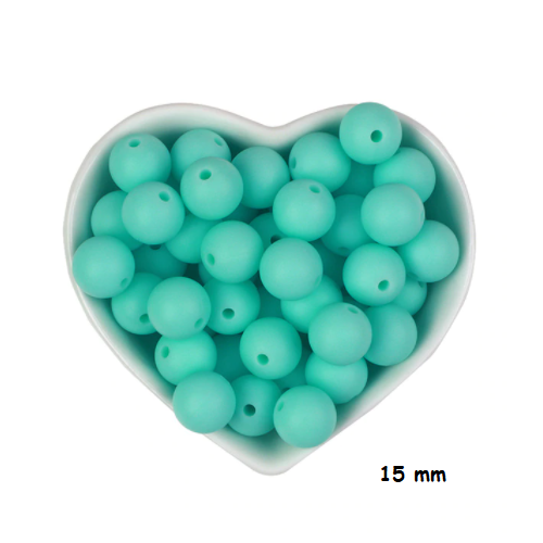 Lot de 3 perles en silicones - 15 mm - vert