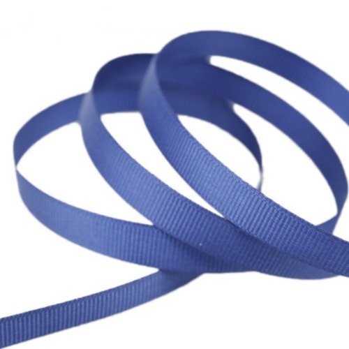Ruban gros grain uni bleu marine - 10 mm - vendu au mètre