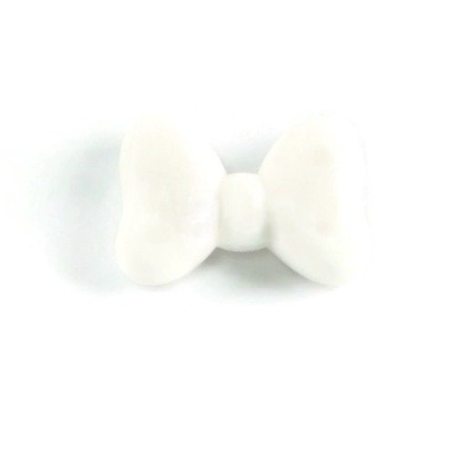 1 perle en silicone - noeud - blanc