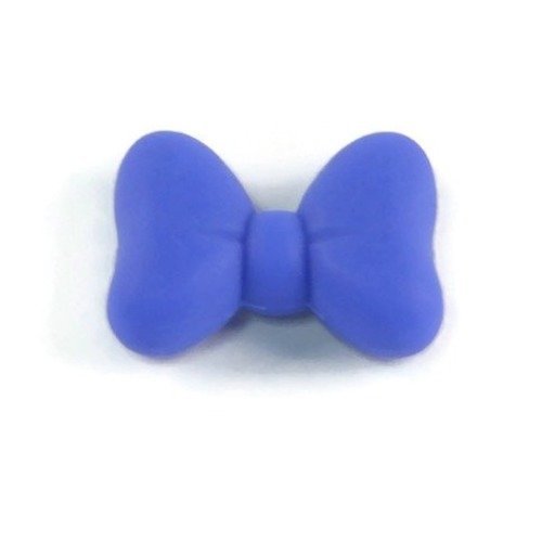 1 perle en silicone - noeud - bleu roi