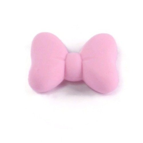 1 perle en silicone - noeud - rose 