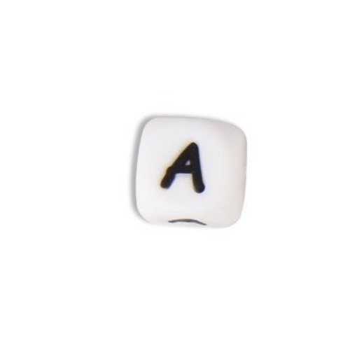 1 perle en silicone alphabet - lettre a - 12 mm