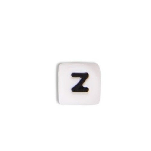 1 perle en silicone - lettre z - 12 mm 