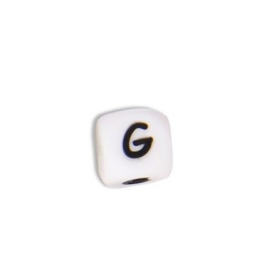 1 perle en silicone - lettre g - 12 mm 