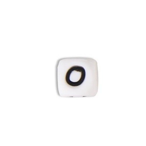 1 perle en silicone - lettre o - 12 mm 