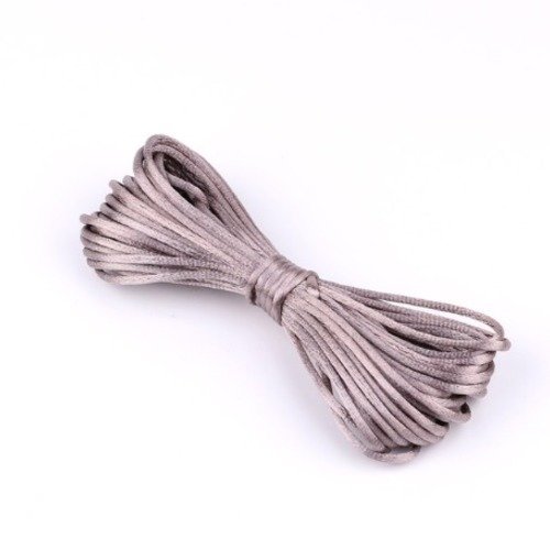 Cordon polyester - gris - 2.5 mm - vendu au mètre