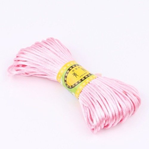 Cordon polyester - rose - 2.5 mm - vendu au mètre