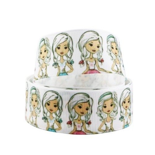 Ruban gros grain fantaisie fille - vendu au mètre