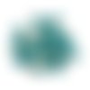 1 pompon forme tutu avec perle nacrée - 3 cm - bleu emeraude