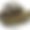 1 cordon - lanière suédine clouté double rangs - 5 mm - marron