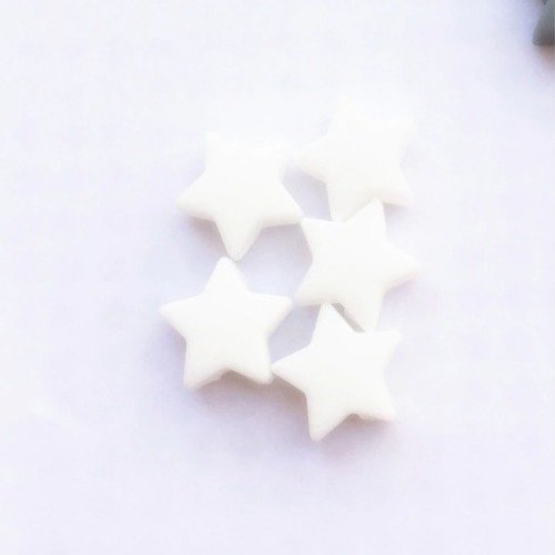 2 perles en silicone - etoile - blanc - 14 mm - r322